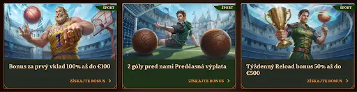Športovec s pohárom a basketbalovou loptou na prste oslavuje vo víťaznej póze, upozorňujúc na 50% týždenný reload bonus do €500.